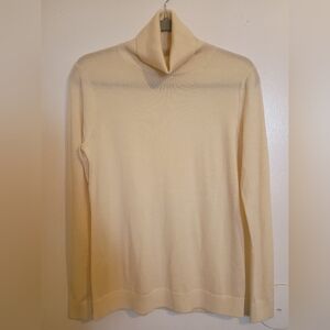 Pendleton Women's Cream Turtleneck Sweater 100% Merino Wool Sz M